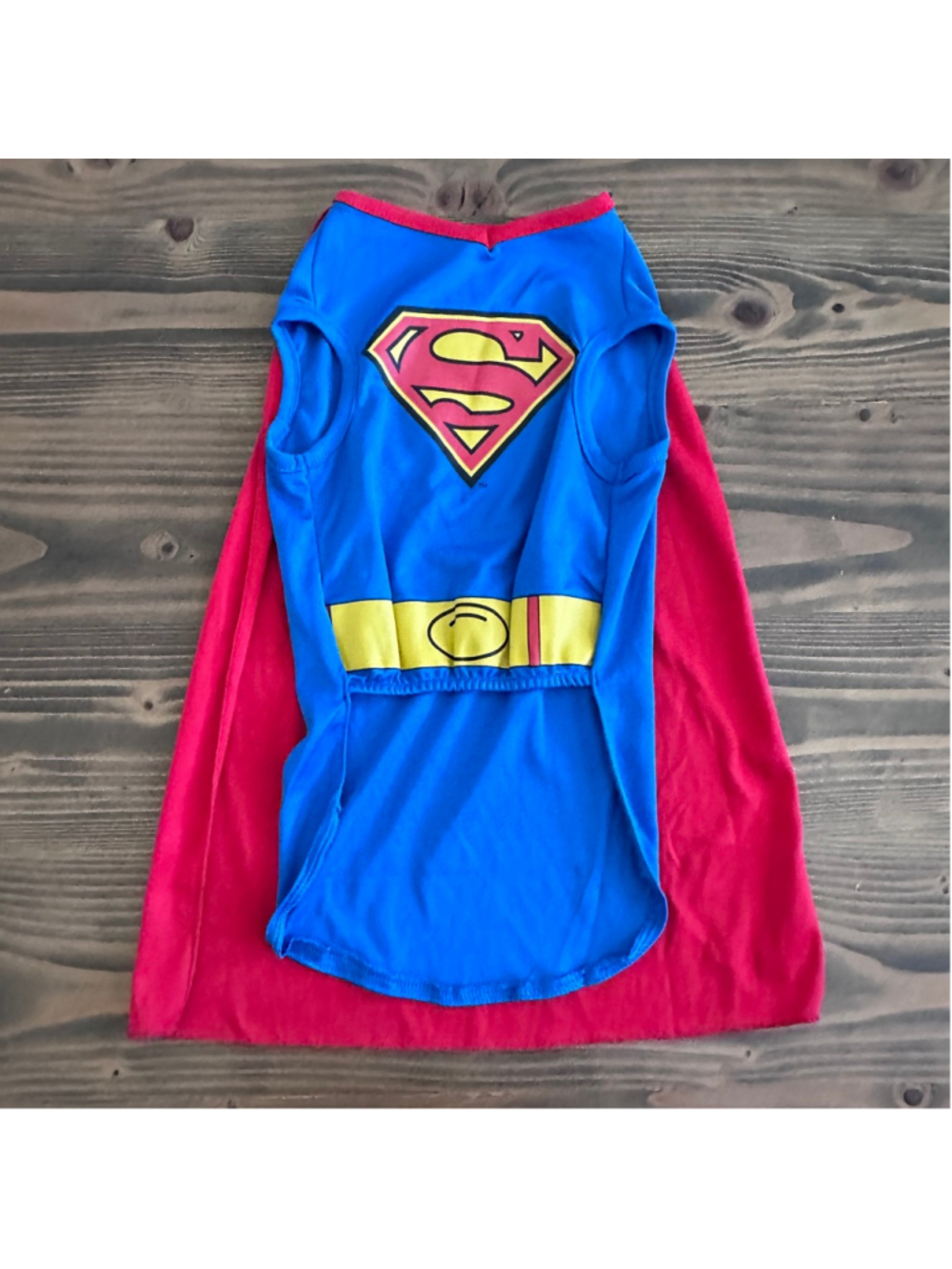 Superman Dog Costume Cape Pet Outfit Blue Red Halloween